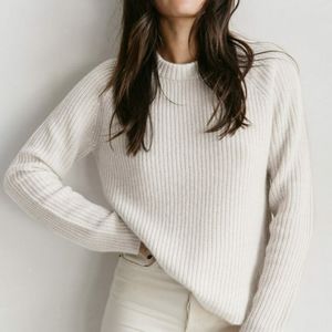 Jenni Kayne Fisherman white cashmere sweater